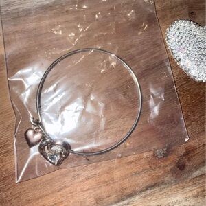 ❤️ New No Tarnish Stainless Steel Copper & CZ  Silver Heart Charm Bracelet